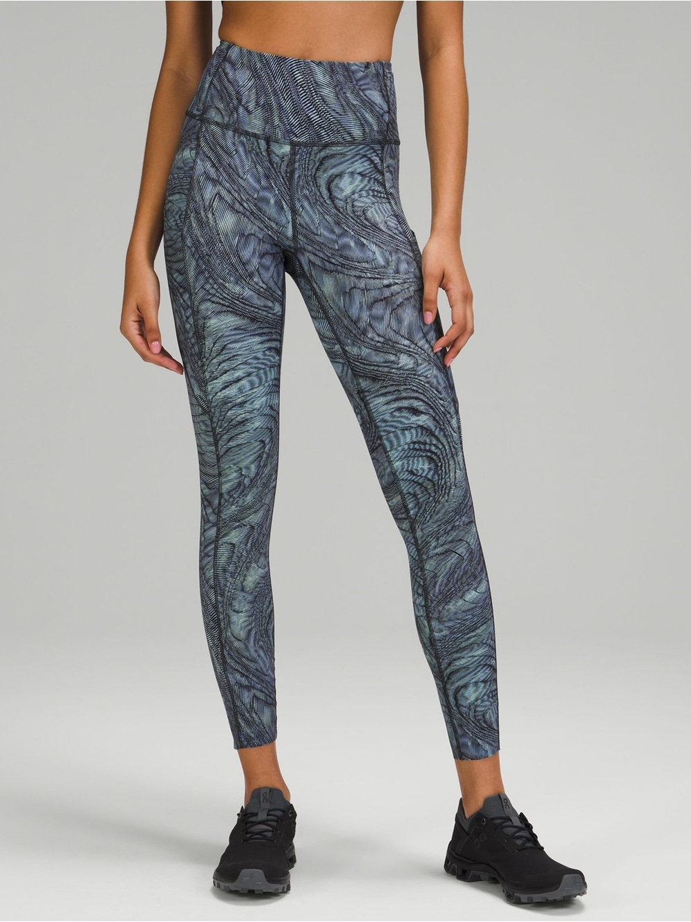 Lululemon Women Legging Fast And Free Tight 25" In Dimensional Icing Blue Size 2